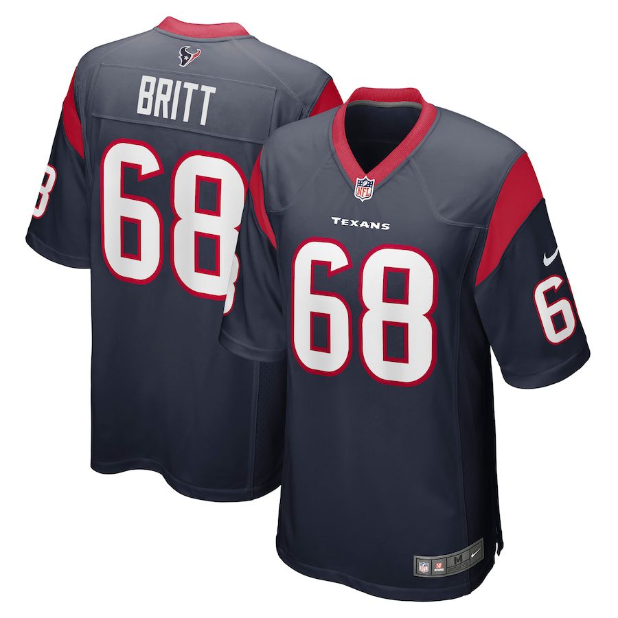 Men Houston Texans #68 Justin Britt Nike Navy Game NFL Jersey->houston texans->NFL Jersey
